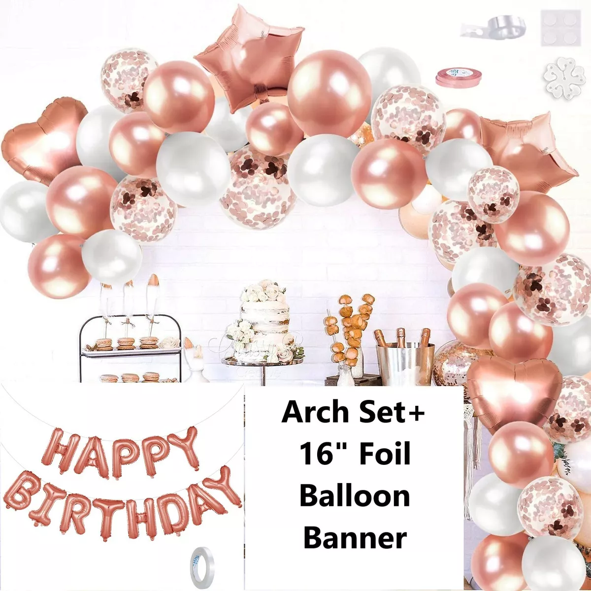 106 Balloon Arch Kit Garland Birthday Wedding Baby Shower Party (Rose Gold)
