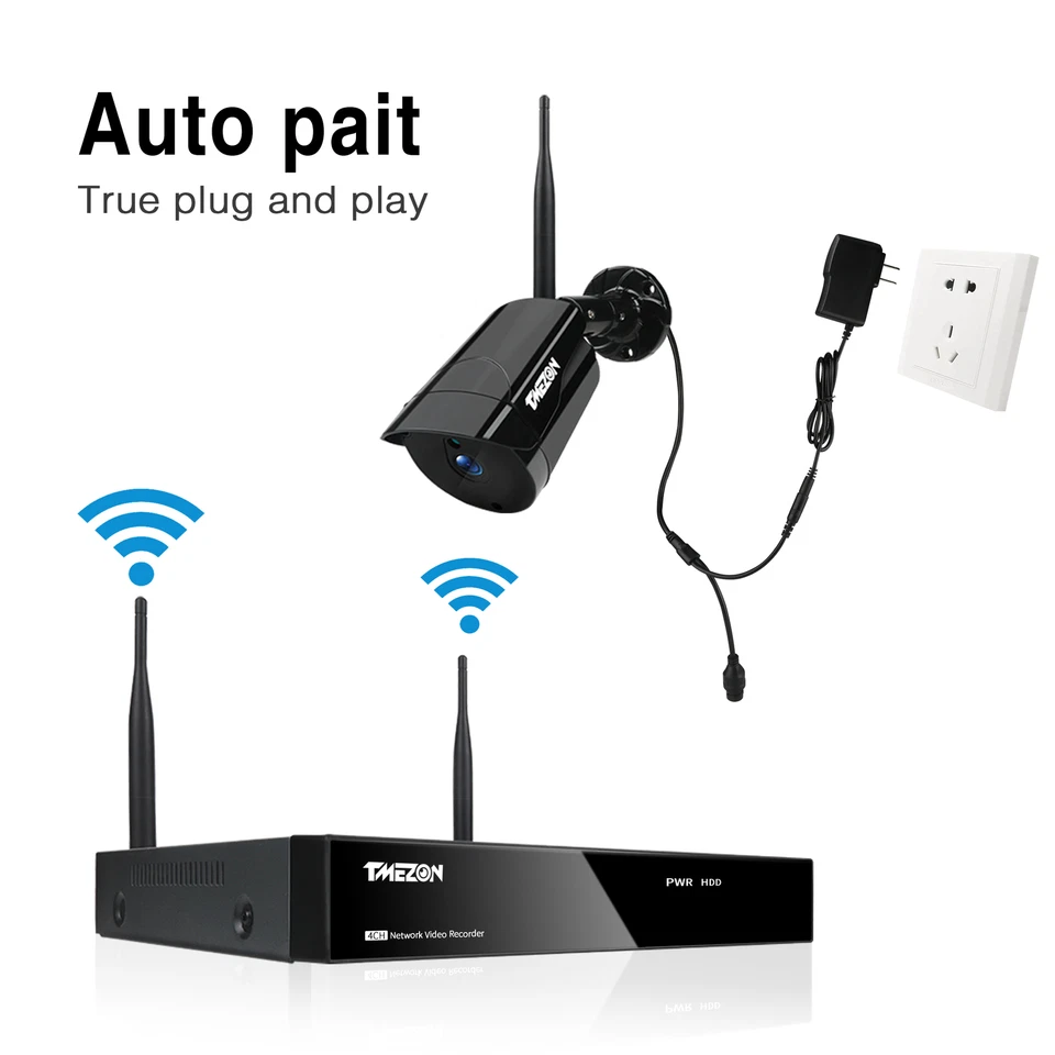 Sistema de cámara de audio de vigilancia de seguridad inalámbrico de 3 MP 8 CANALES para exteriores IR noche 2 TB Foto 3 de 4