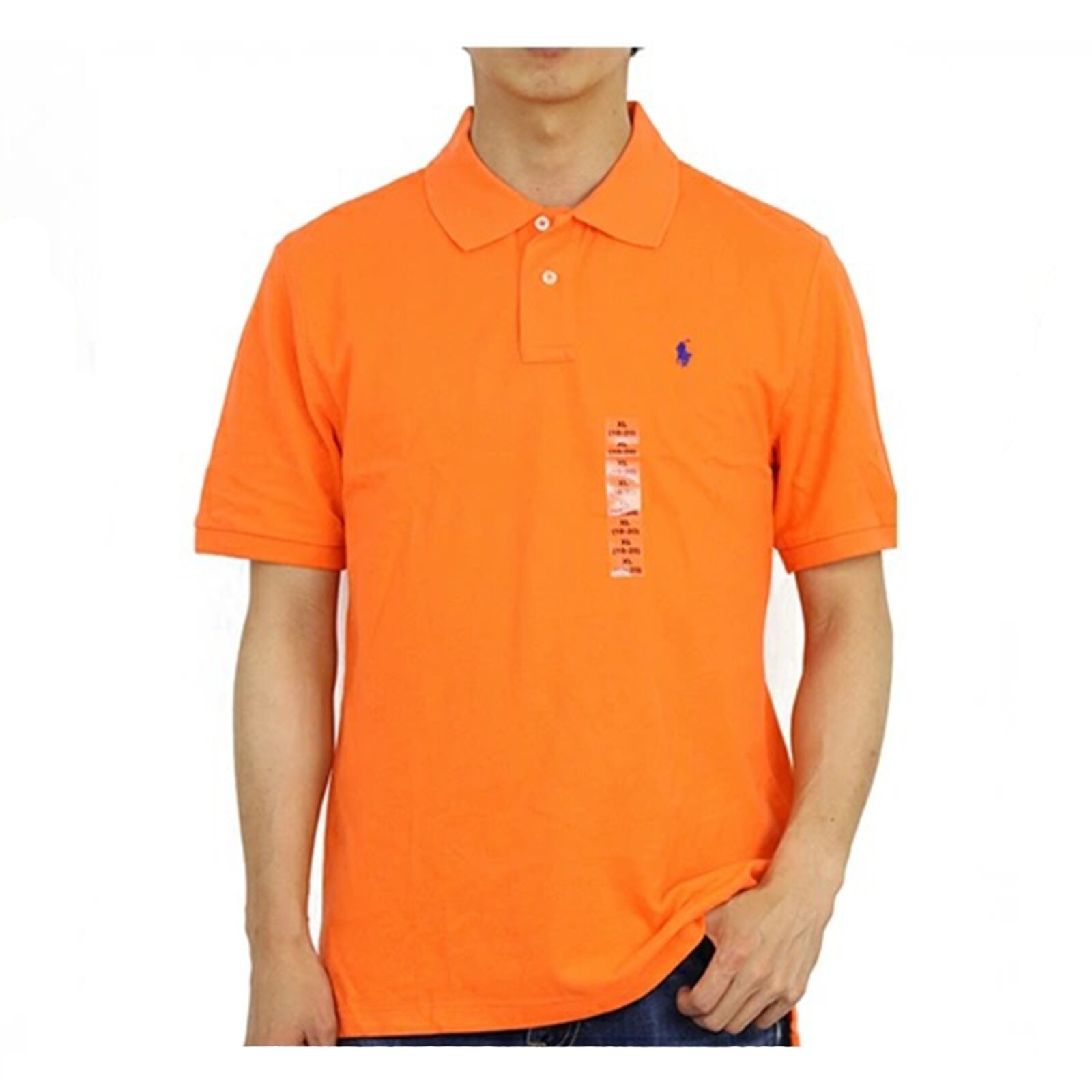 Однотонная рубашка поло Polo Ralph Lauren для мальчиков с коротким рукавом - Оранжевый (Blue pony) -