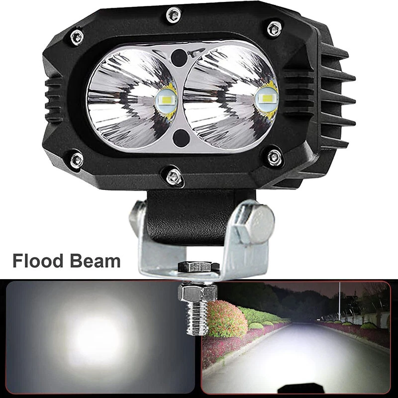 Motorcycle Spotlight Headlight Fog Light Floodlight LED Auxiliary Lamp White - Image 2 of 4