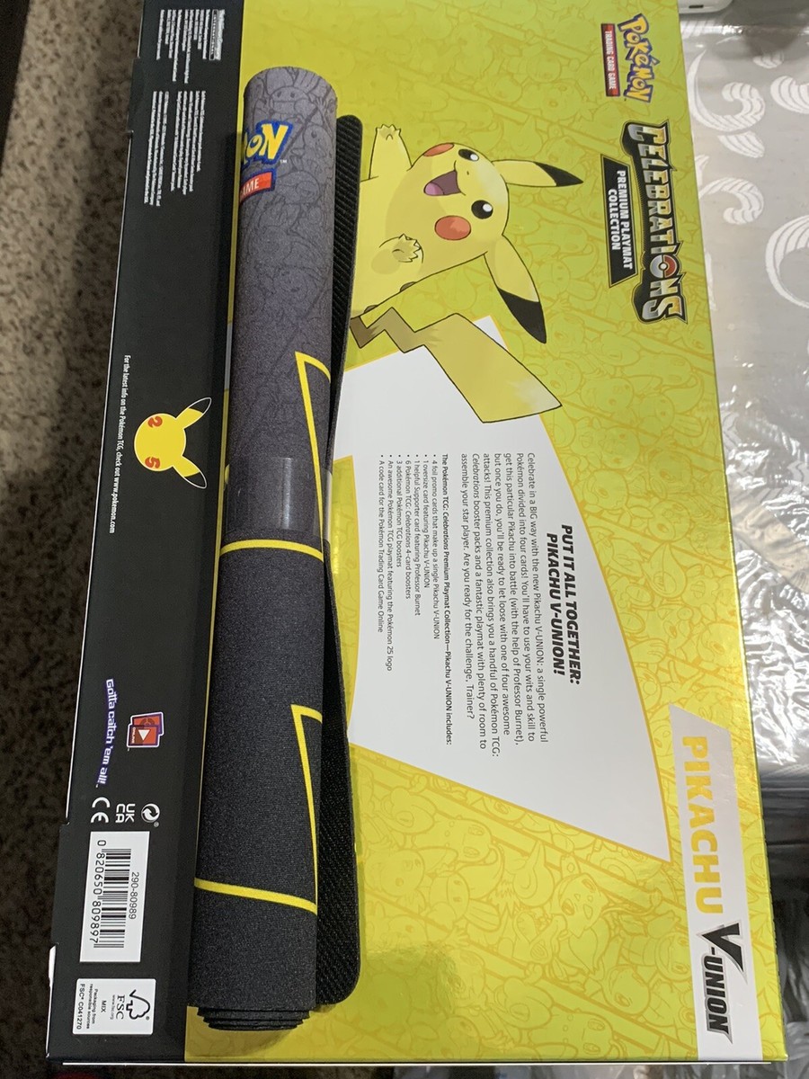 Pokemon Celebrations PREMIUM PLAYMAT From 25th Pikachu V Union Box