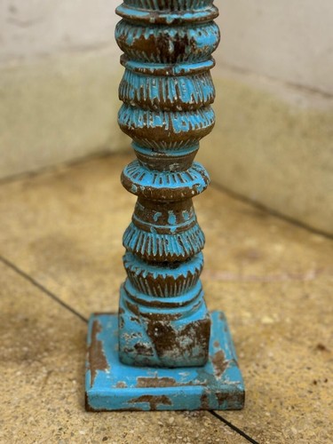 Antique Wooden Paga Leg Candle Holder Original Hand Carved - Picture 6 of 10