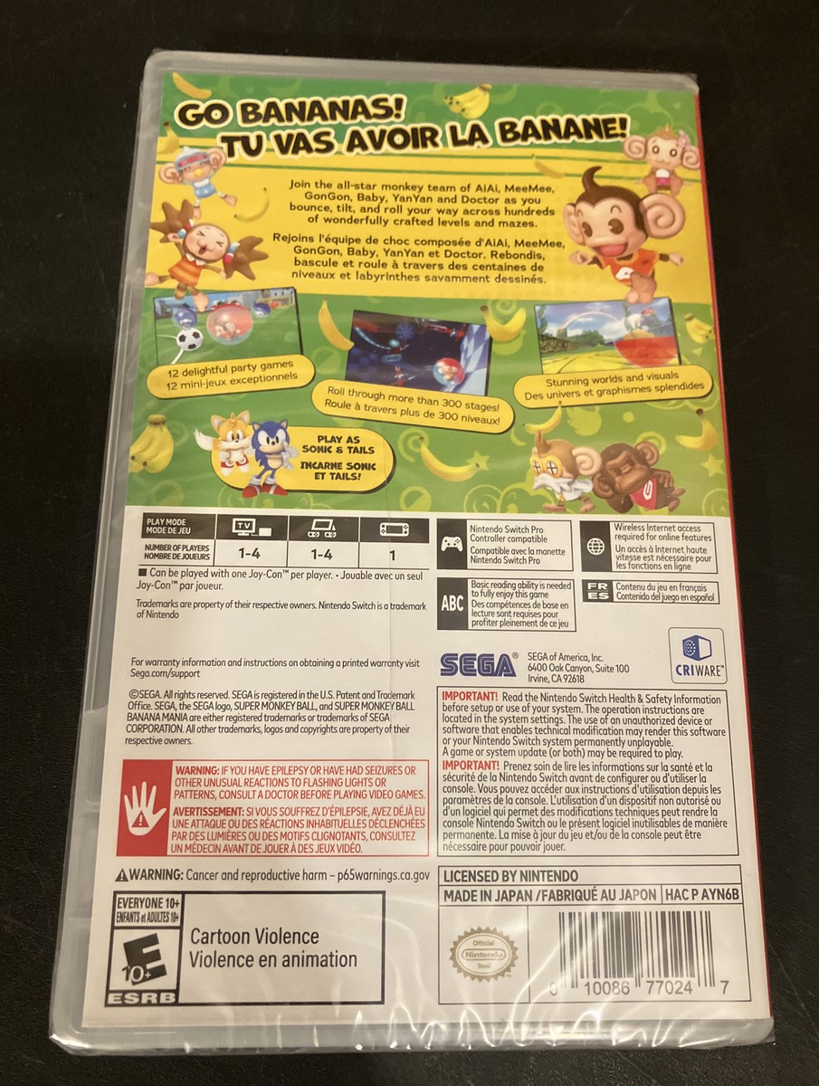 Sealed!!! Super Monkey Ball Banana Mania Standard Edition
