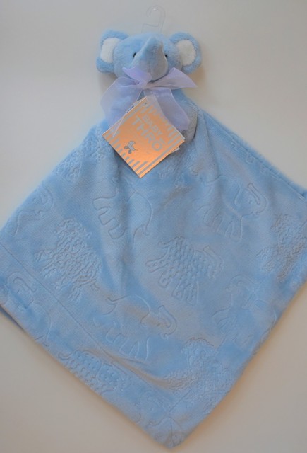 Plush Baby-Thro Nunu Pink Girl Monkey Large Embossed Security Blanket Lovey NWT