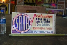 SOUTHEASTERN AUTO REPAIR SARA DEALER 2-SIDED PORCELAIN METAL SIGN GAS OIL FORD