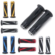 Motorcycle 7/8" Rubber Handlebar Hand Grip Bar End For Honda Kawasaki Cafe Racer
