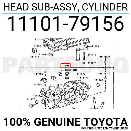 1110179156 Genuine Toyota HEAD SUB-ASSY, CYLINDER 11101-79156 | eBay
