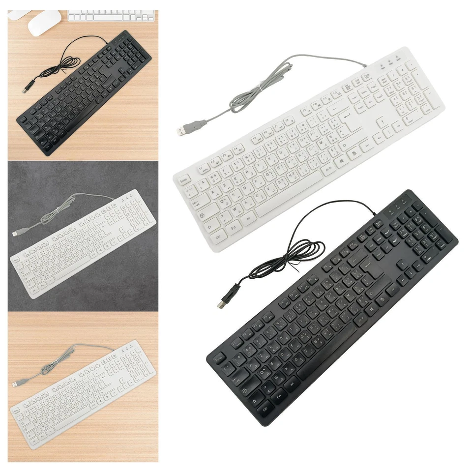 Wired Keyboard Quiet Typing French Keyboard for Home Office Computer Desktop - Image 2 of 2