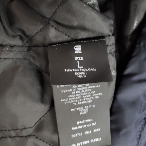 G-Star Raw Men's Suzaki Mixed Media Denim Mazarine Blue Jacket Size L NWT - Picture 12 of 13