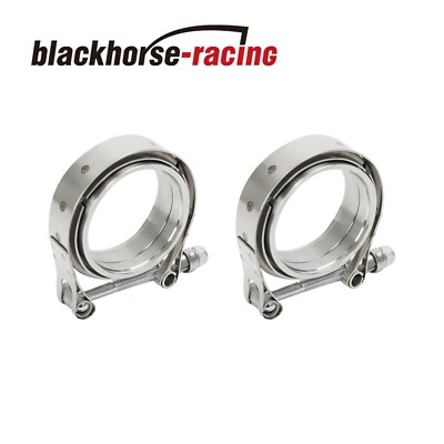2 X Universal 3'' Inch Stainless Steel V-Band Turbo Pipe Exhaust Clamp Vband