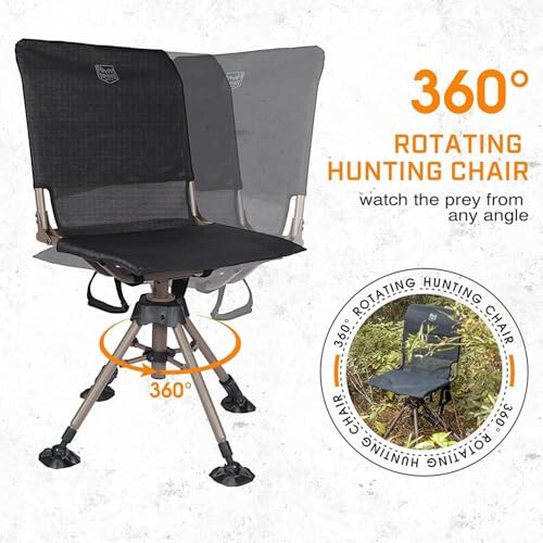 TR Hunting Chair 360 Degree Silent Swivel Folding Chair for Blinds - Picture 4 of 8