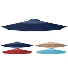 9FT Patio Umbrella Replacement Canopy Cover with 8 Ribs Outdoor Yard Dark Blue