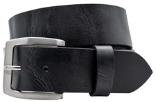 1.5" Men's Full Grain Buffalo Leather Belt, Black, Casual Jeans Belt, USA Made