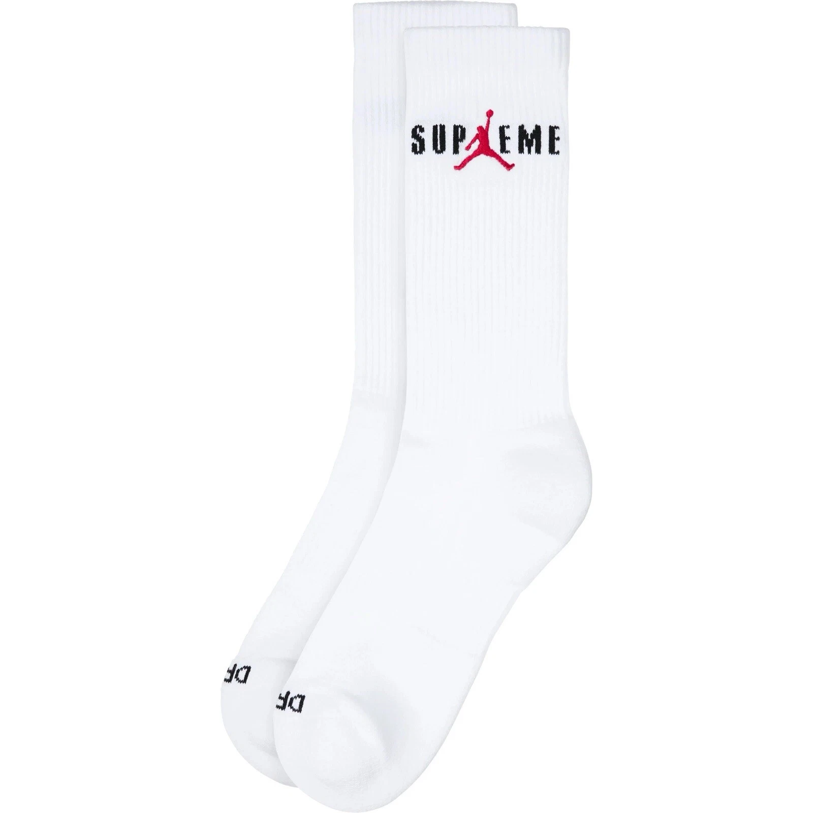 CHAUSSETTES SUPREME/JORDAN CREW (LOT DE 2) taille L logo jacquard Dri Fit blanc neuf avec étiquette