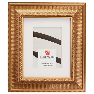Craig Frames Maximus, 2.625'' Ornate Roman Gold Picture Frame With a Mat