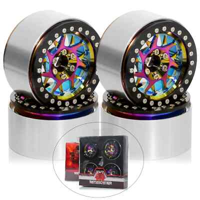 Aluminum Turbine 2.2'' Beadlock Wheel Rim for 1/10 RC Car TRX4 SCX10 RR10 Wraith