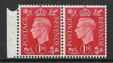 QB12a 1d Red Booklet pane Inverted perf E with sheet punch hole UNMOUNTED MINT