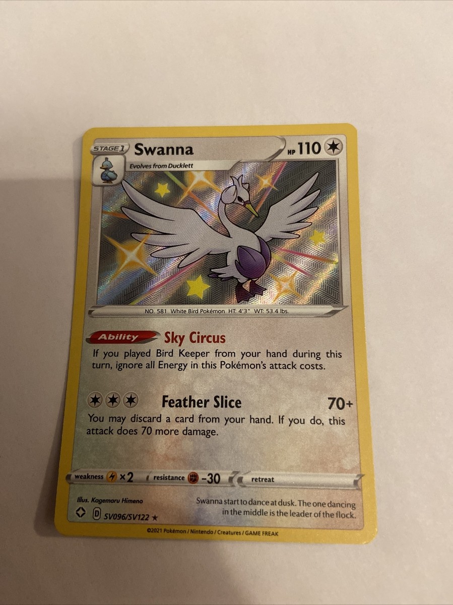 Swanna SHINY SV096/SV122 Shining Fates NM Holo Foil Rare Pokemon Card | eBay
