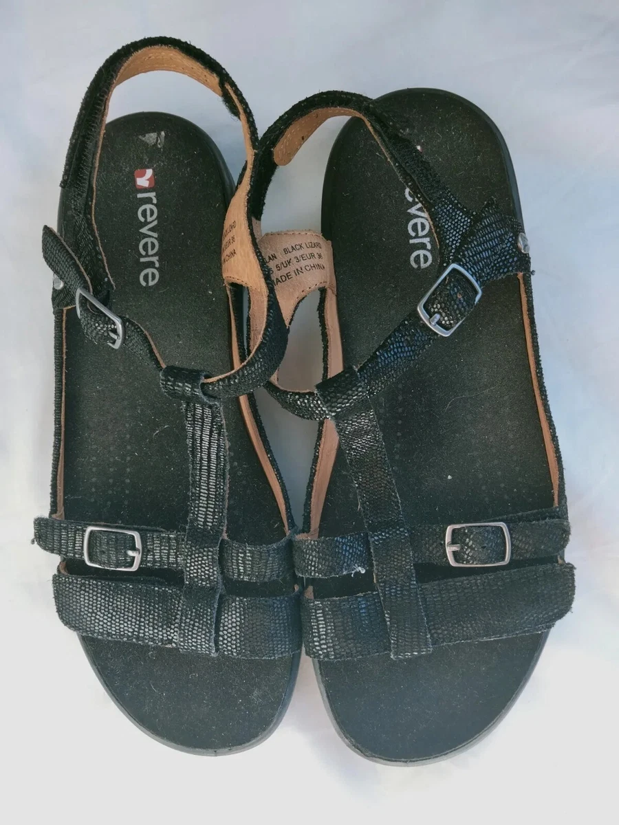 Revere ladies womens Sandals Size AU US 5 Black Comfort Shoes
