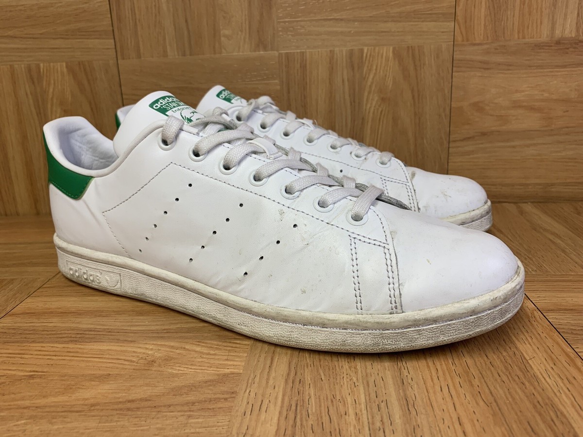 RARE🔥 Adidas Originals Stan Smith Lo White Leather Green Sz