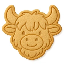 Highland Cow Head Cookie Cutter & Stamp 4x3.2" for Baking Fondant Clay Embosser