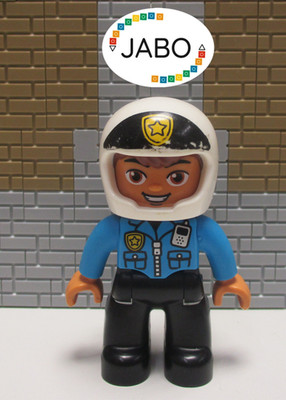 ( Q13/72 ) Lego Duplo Figur Mann Polizist Motorradstreife