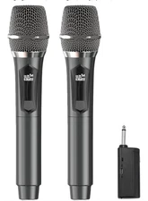 Wireless Two Dynamic Microphone System With 200 Ft Range. By Maikelu  New
