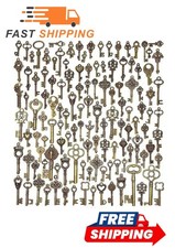 Lot Of 125 Vintage Style Antique Skeleton Furniture Cabinet Old Lock Keys Jewelr