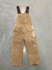 Carhartt Youth Size 6t Double Knee Bib Overalls Boys Brown Canvas