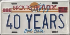 Back To The Future 40Th Anniversary License Plate Signed Bob Gale Michael J Fox
