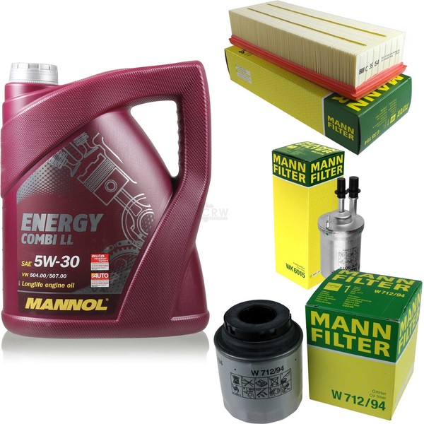 MANN-FILTER Inspektionspaket 5L Mannol Energy Combi Ll 5W-30 FüR Vw Sharan 1.4-image