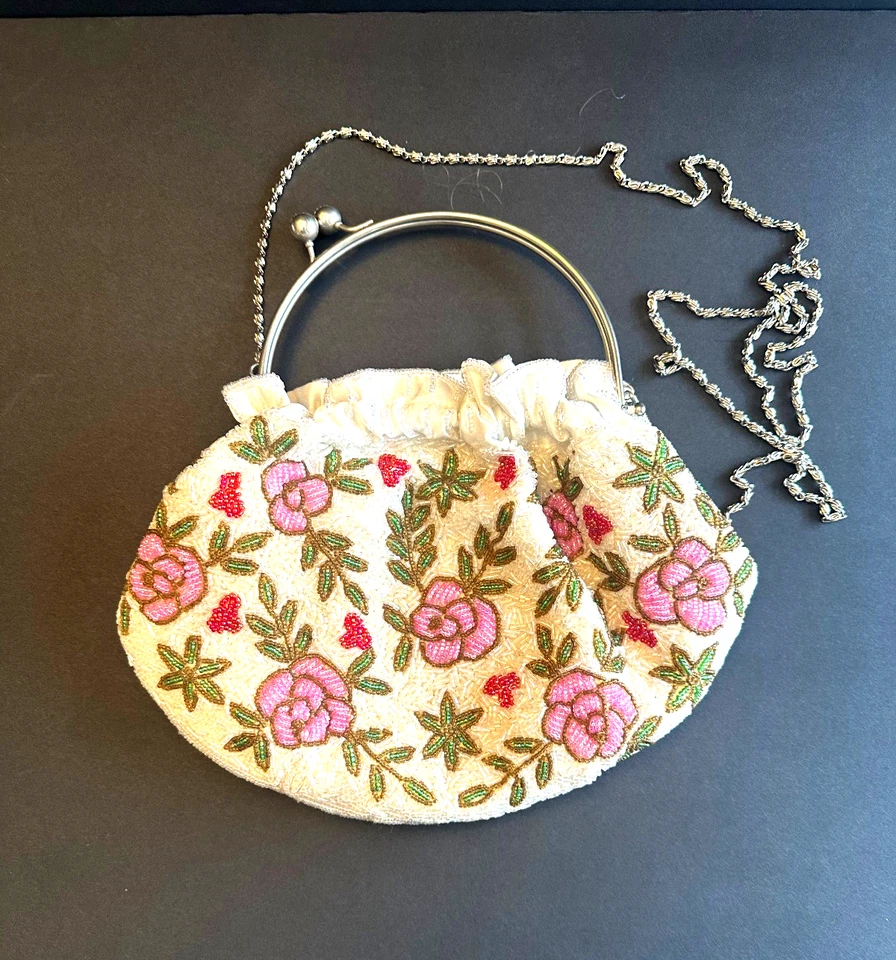 Bolso de noche vintage con cuentas bolso de mano bolso de boda Foto 3 de 4