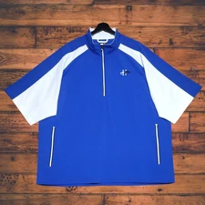 FootJoy FJ Half Zip Short Sleeve Pullover Wind Shirt Men XL Blue White Worn Once