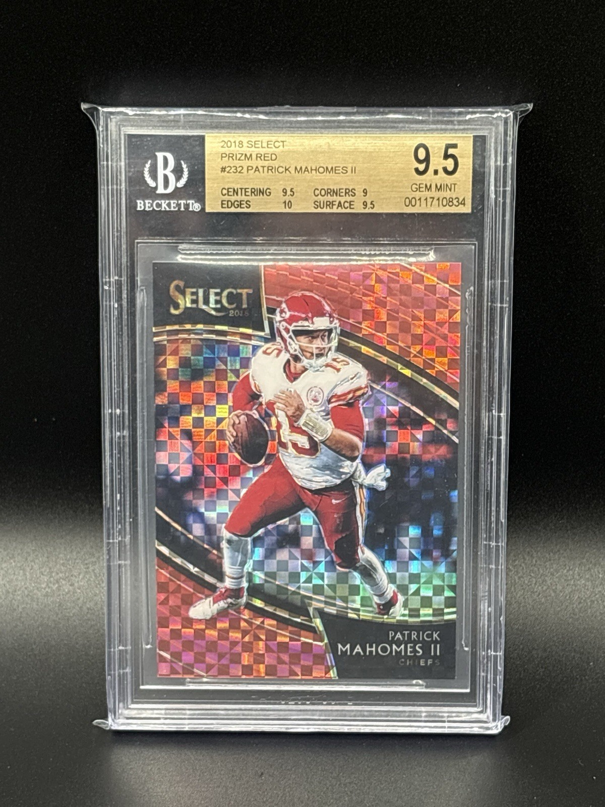 2018 Patrick Mahomes Select Red /49 Field Level BGS 9.5 Gem Mint Chiefs