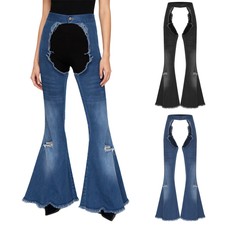 Women Trousers Leggings Chaps Rodeo Pants Dress-Up Bottoms Festival Costume