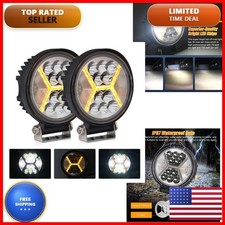 2PCS Round LED Pods Amber DRL 117W 12000LM Flood Spot Combo Beam for Truck SUV