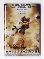 THE BIG LEBOWSKI (1998) - 2"x3" MOVIE POSTER MAGNET (coen bothers vhs)