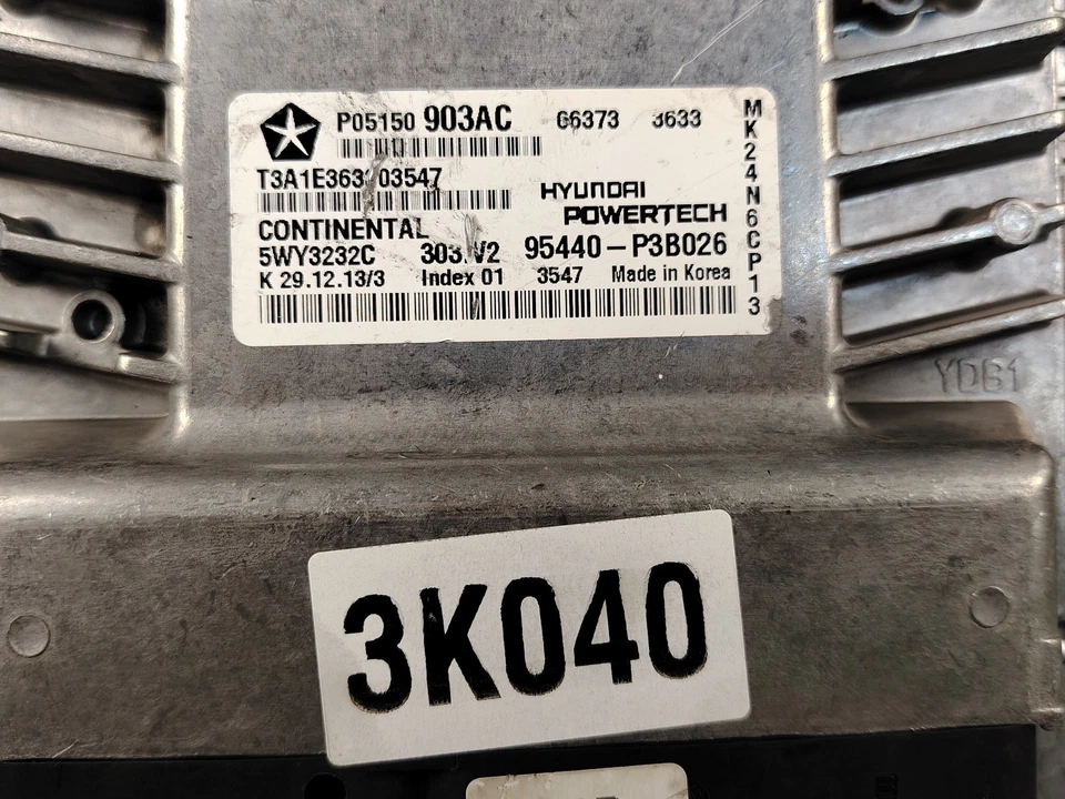 JEEP COMPASS MK49 2.4 125KW 4WD 2014 ENGINE CONTROL MODULE ECU ECM P05150903AC - Image 3 of 4