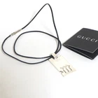 Auth Gucci Scorpio Plate Charm Necklace Choker Sterling Silver 925 No box 48cm/1