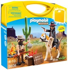 PLAYMOBIL 5608 Sheriff und Bandit Koffer Tragbares Spieleset Western Set SELTEN