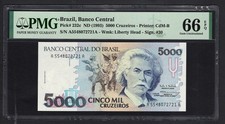 Brazil 5000 Cruzeiros ND(1993) P232c Uncirculated Grade 66