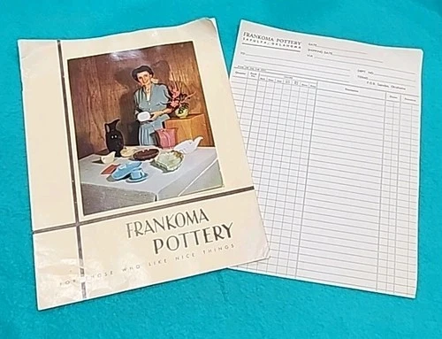VTG 1953 Frankoma Pottery Catalog with Original Order Sheet Included Sapulpa OK