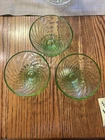 Green Sundae Glasses Vintage Suspected Uranium Depression Glass