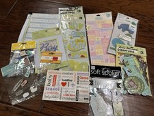 Large Lot Of Baby Scrapbooking Dimensional Stickers Supplies Die Cuts