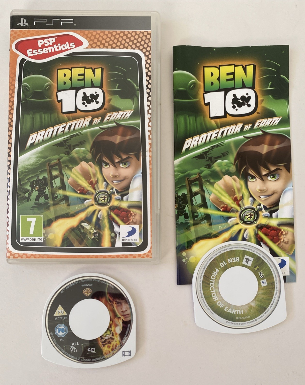 Ben 10: Protector of Earth - Sony PSP + Ben 10 Race Against Time UMD Film TESTED