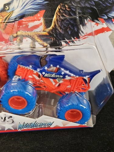 Monster Jam Stars An Stripes El Toro Loco and Megalodon Walmart Exclusive New - Picture 3 of 5