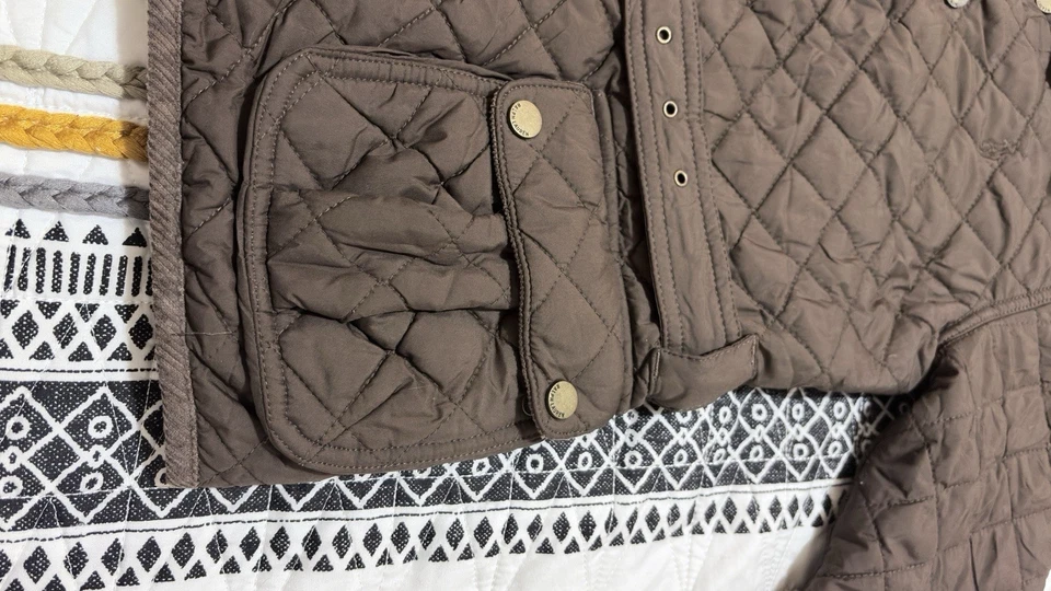 Ralph Lauren Niñas Marrón Acolchado Chaqueta de Equitación Cinturón Pana Cuello M 8/10 Foto 4 de 4