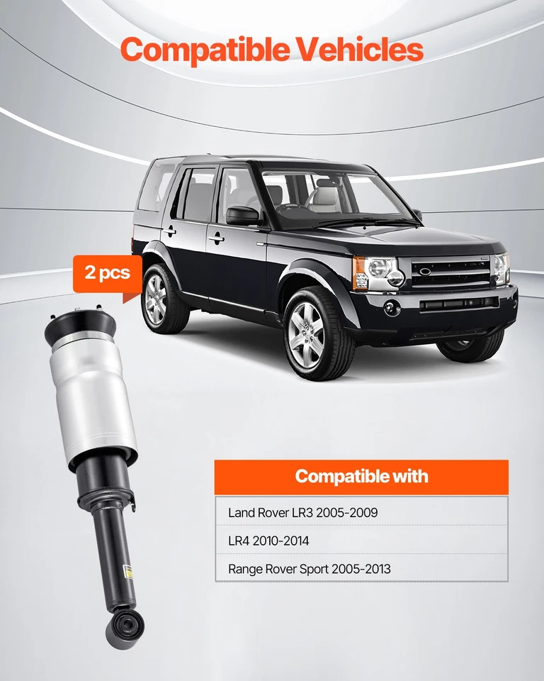 Front Air Suspension Struts Shock Absorbers 2 PCS Compatible With Land Rover Foto 2 de 4