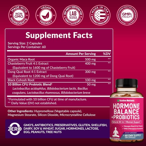 Equilibrio Ormonale + Probiotici per Donna - Menopausa Naturale, Gestione del Peso... - Foto 2 di 8