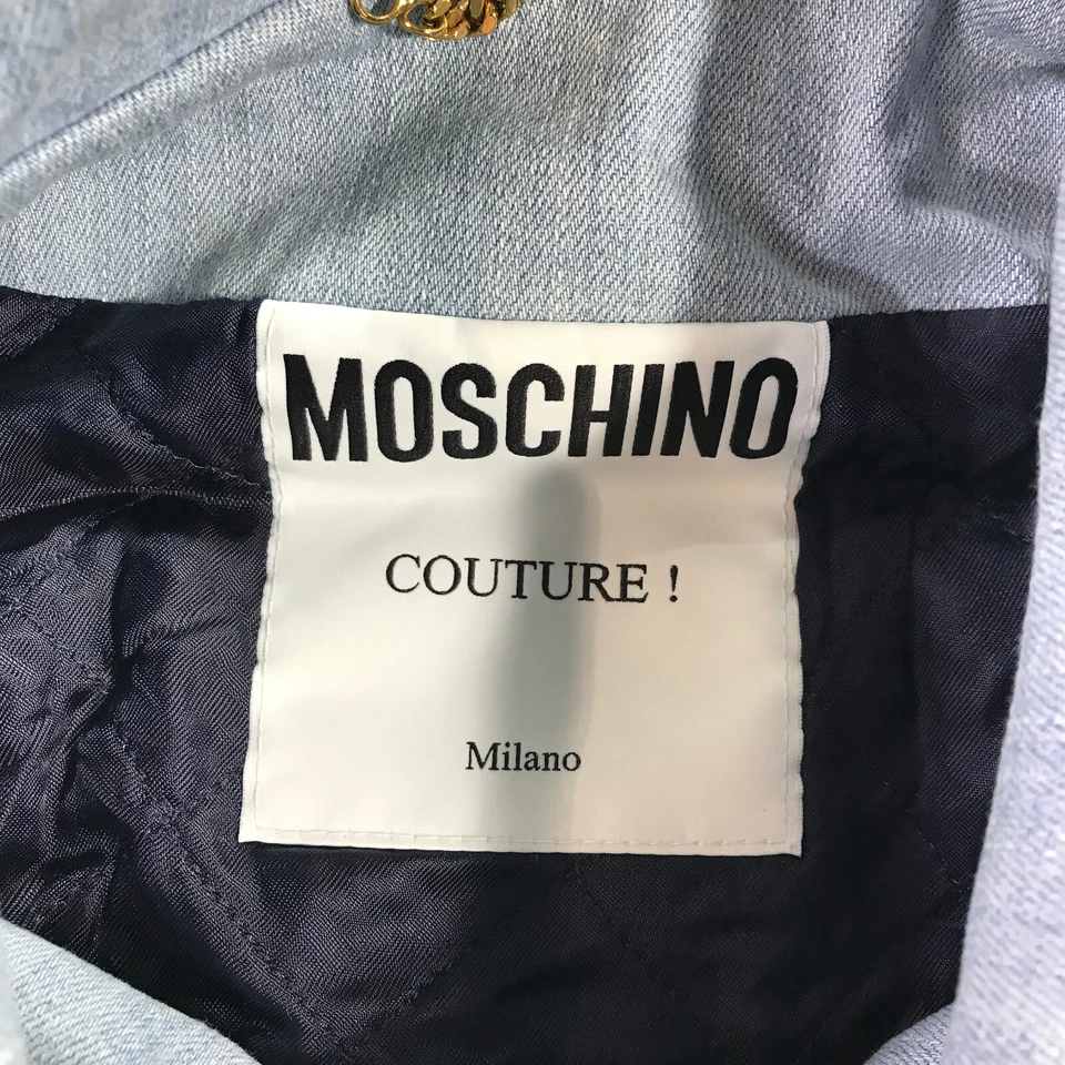 Moschino Couture Chaqueta Mujer 40 Denim Recortado Corto Jean Chaqueta Informal Damas Foto 4 de 4
